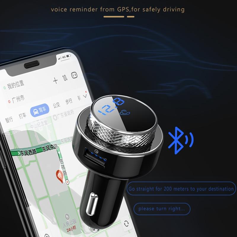 VAORLO Bluetooth Auto Ladegerät QC3.0 Dual USB Ladegerät Schnell Ladung Mit FM Sender MP3 Player TF Karte Car Kit Auto Telefon ladegerät
