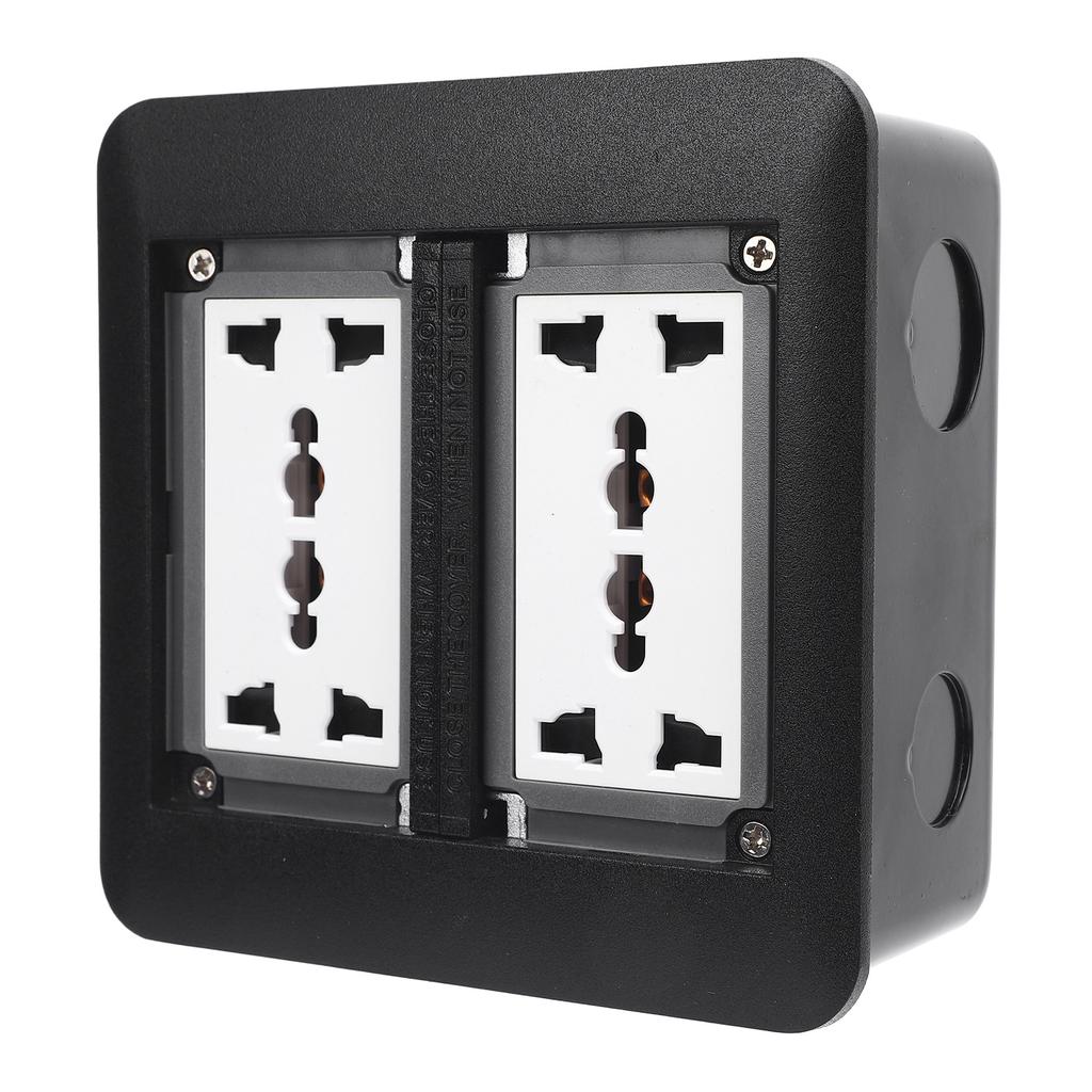 A Used Floor Outlet, 4000W 3 Prong X 4 Multifunctional Black Concealed Floor Socket Double Door for Kitchen Living Room
