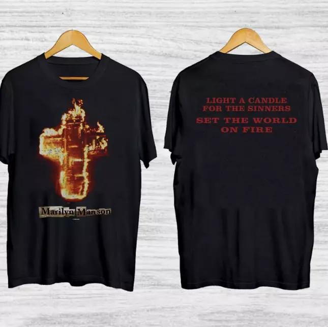 2000 Marilyn Manson Set The World On Fire T-Shirt, Marilyn Manson Shirt
