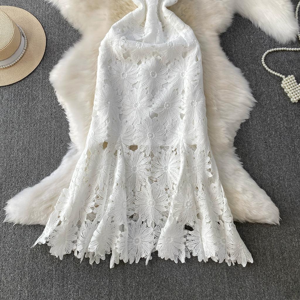 Summer Women Elegant Luxury Embroidery Flower Lace Slim Bodycon Long Maxi Party Fishtail Dresses for Girl Graduation