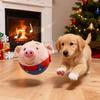 Vibrierendes Hundespielzeug Wiederaufladbarer Teaser für Haustierkatzen Hunde Interaktiver Plüsch-Schweinchenball mit Hüpfen und Soundeffekt