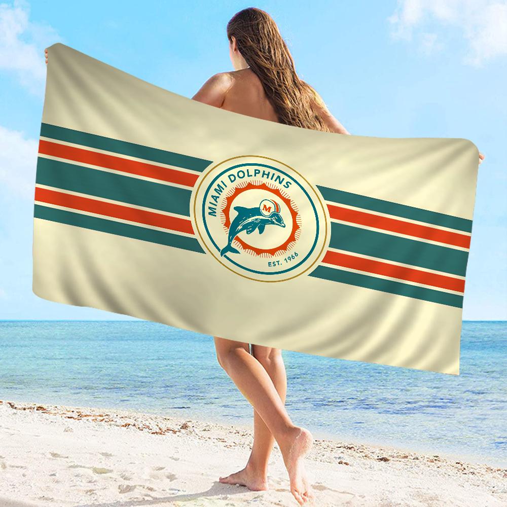M-Miami D-Dolphins Towel Microfiber Beach Towel Absorbent Quick Dry Soft Yoga Swimming Resort Mountain Climbing Towel