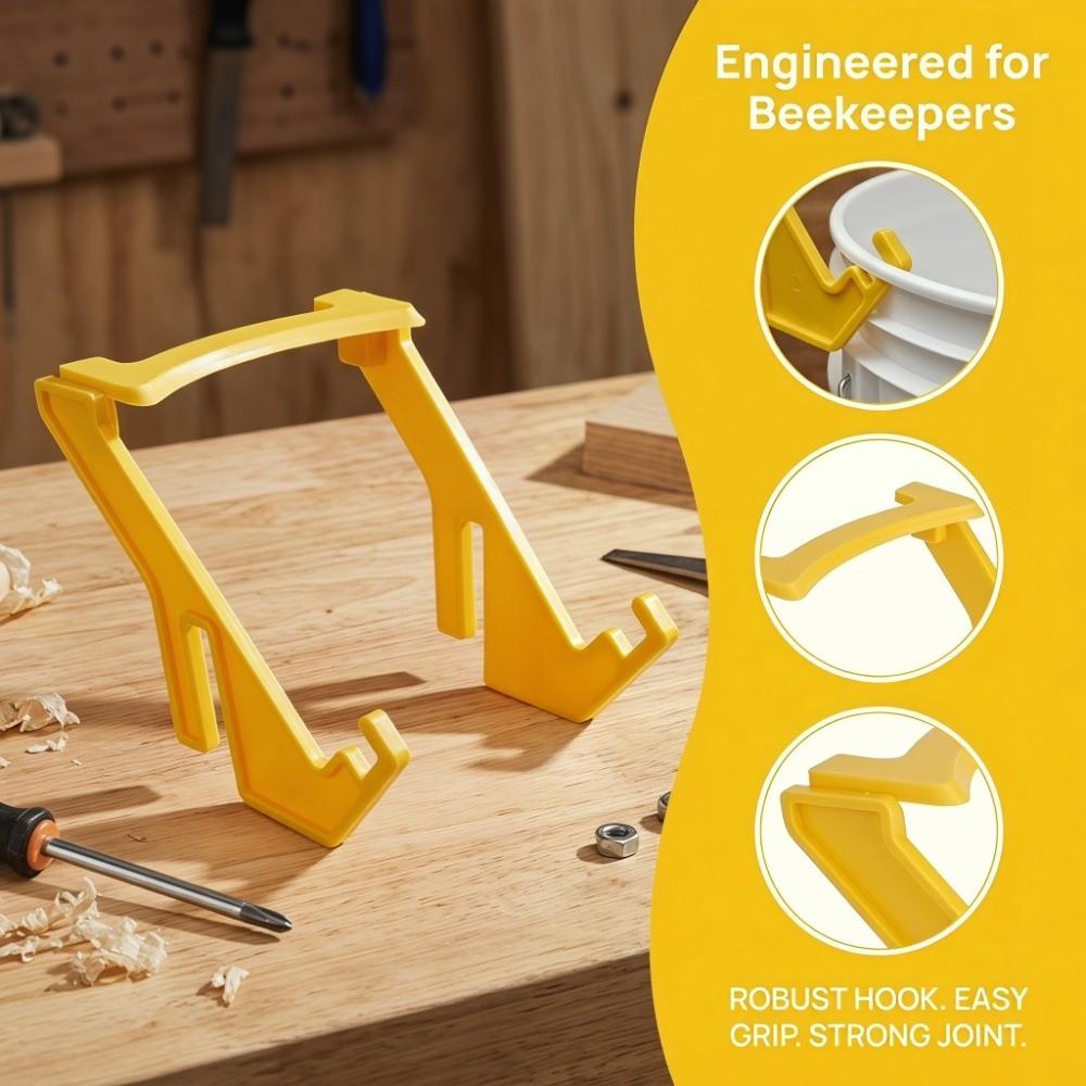 2Pcs Portable Honey Bucket Rack Yellow Beehive Frame Holder Frame Grip Holder  Pouring Honey