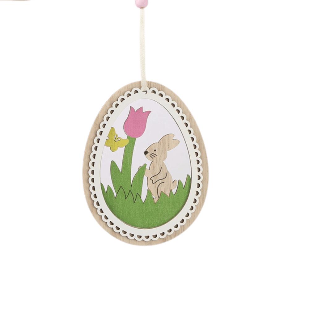Easter Decor Easter Ornaments Wood Material Hanging Ornaments Wooden Ornaments  Outdoor Decor