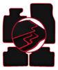 Alfombrillas de terciopelo con borde rojo para: Mini Clubman R55 hatchback (2006-)
