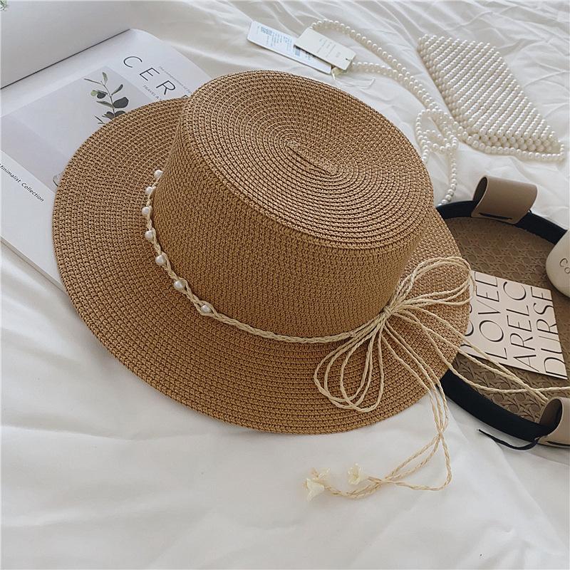 New original ethnic style straw hat women's spring and summer beach outing sun hat retro straw woven sun protection hat