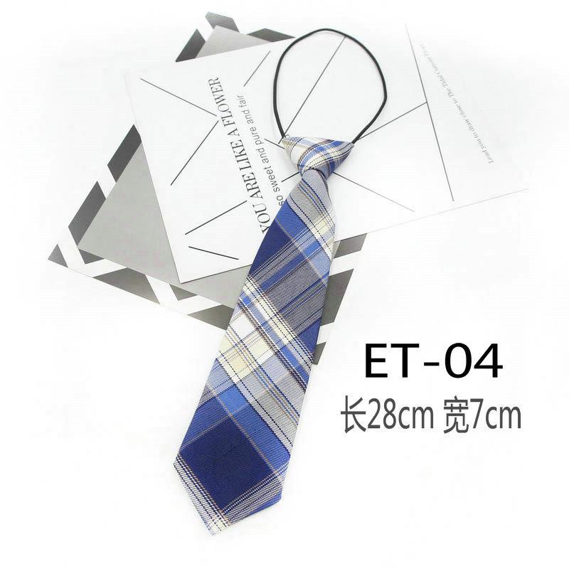 Ins Plaid Cotton Tie, Women'S Uniform College Style Rubber Band, Free Lazy Tie