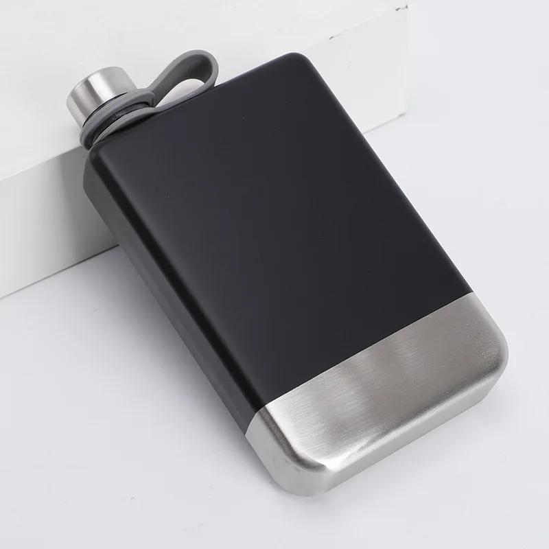 Brand New 304 Food Grade Stainless Steel Paint Outdoor Portable Flat Rectangular Hip Flask Personalized Creative Gift