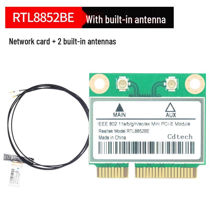 RTL8852BE Dual-Band AX1800 WiFi 6 Network Card with Bluetooth 5.2 (MINI PCIe)