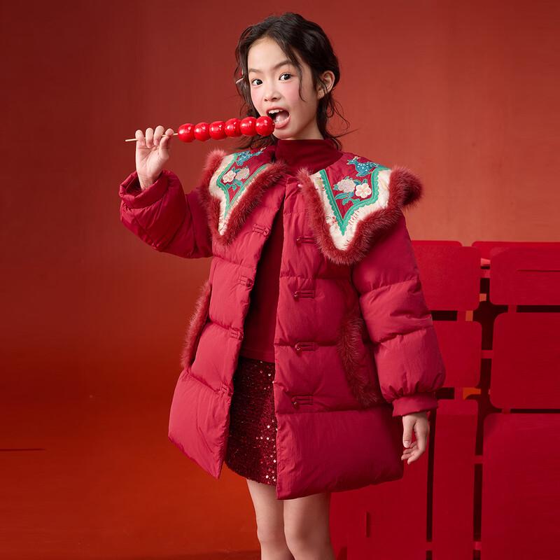 Girls' Festive Chinese Style Down Jacket