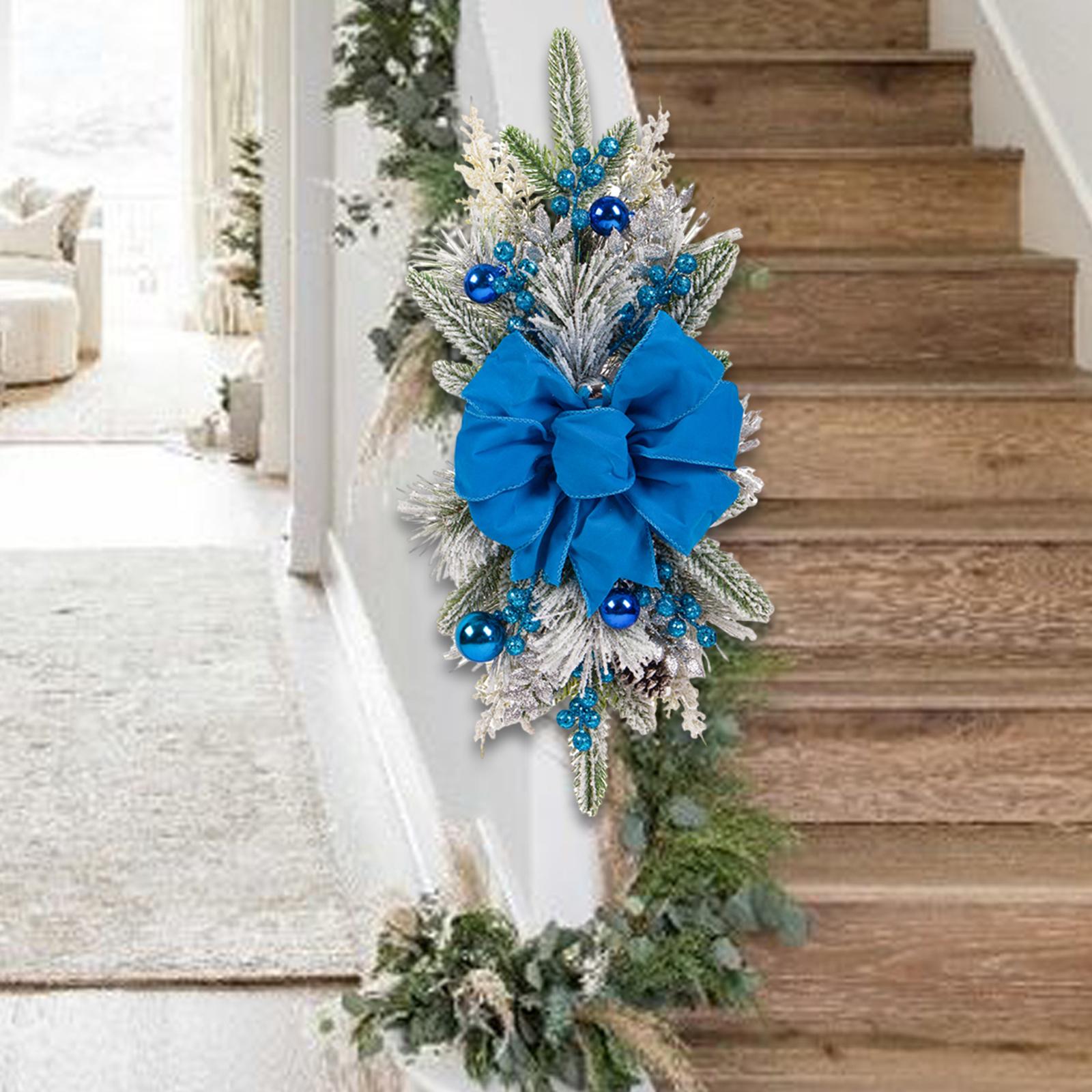 Christmas Swag Christmas Decoration with Balls Berries Christmas Wreath Stair Swag for Mantle Fireplace Stairs Table Front Door