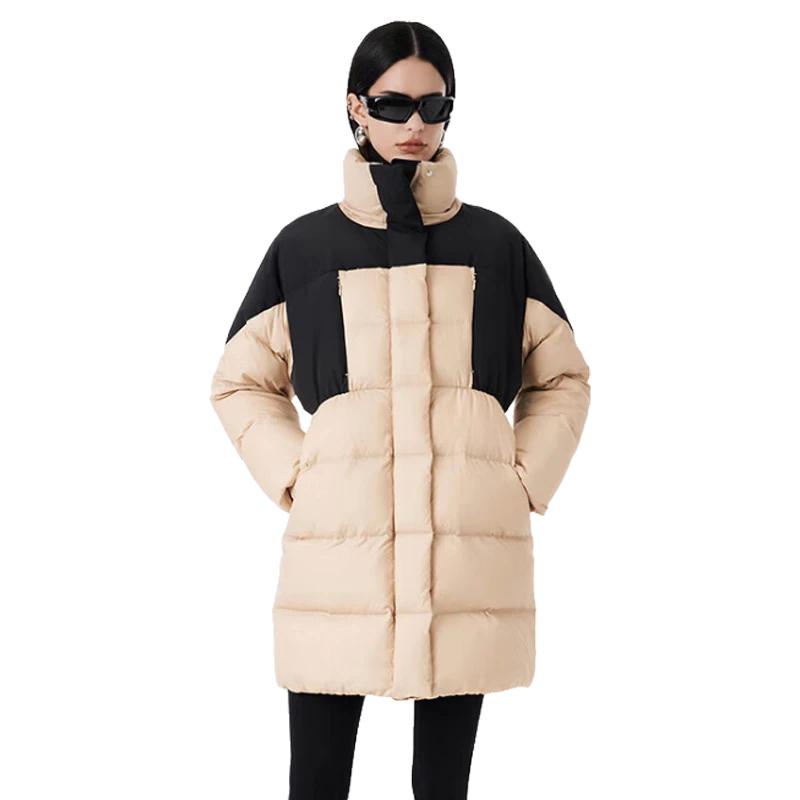 

Jinyujie Women s High-Neck Mid-Length Goose Down Puffer Coat M (fits up to 143 lbs)