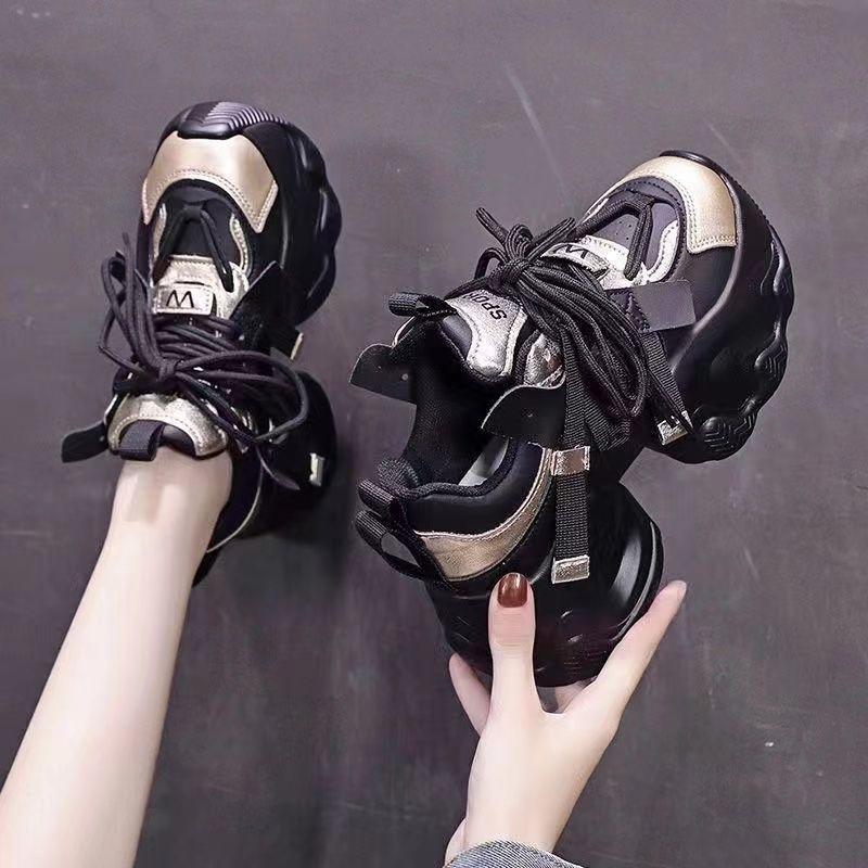 Dámské tenisky na 8cm silné podrážce, jaro/podzim, korejský styl, "Dad Shoes", trendy, univerzální, s prodyšným designem