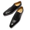 Men's Genuine Leather Pointed Toe Dress Shoes Lace-Up Formal Business Oxford In Black/Brown Luxury Elegant Footwear
