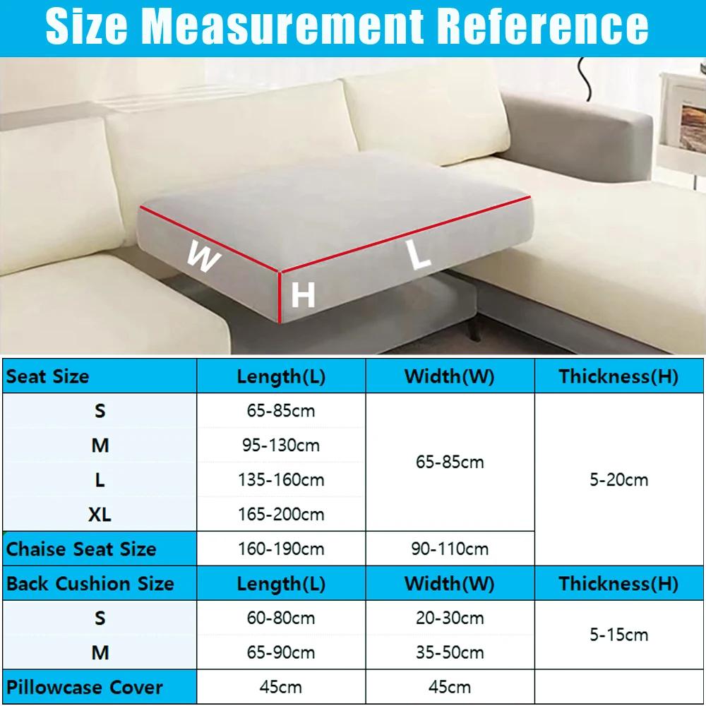 Waterproof Jacquard Sofa Seat Covers Stretch Plain Sofa Covers For Living Room Chaise Sofa Slipcover Removable Protector Pets