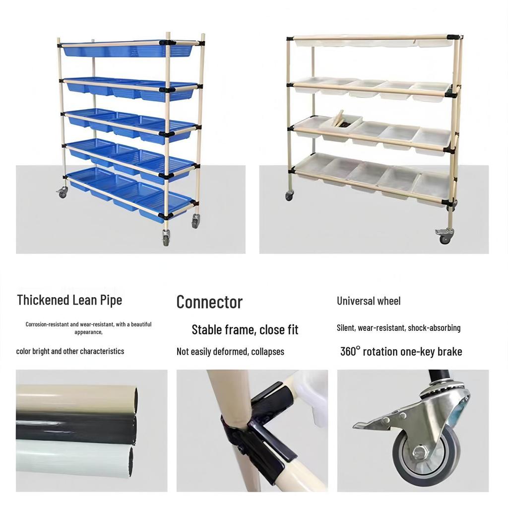 Lean Multi-Layer Movable Sorting Cart with Silent Wheels