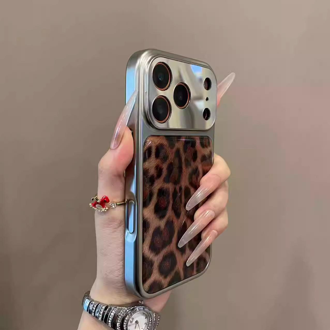 

Leopard Print Drop-proof Case for Apple 17 Pro, Fits iPhones 14-17, European American Style. iPhone 16 коричневый/леопардовый