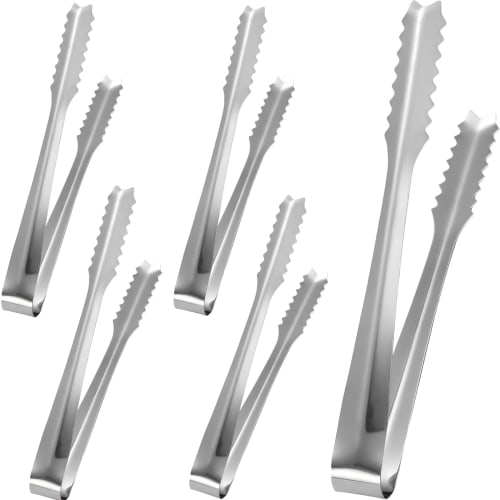 OKAWASI Stainless Steel Ice Tongs, Ice Clips, Set of 5, Barbecue Clips, Sugar Cubes, Ice, Snacks, Stainless Steel, Candy Tongs, Home Use