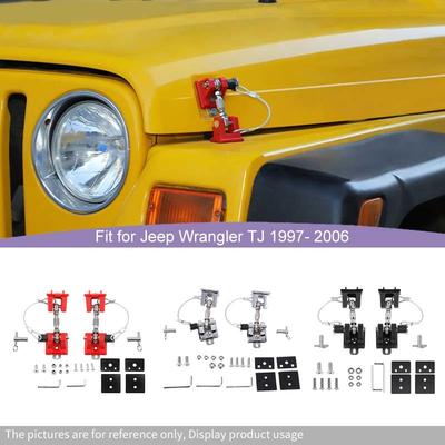 Zámky kapoty motoru Uzamykací sada západky kapoty s kovovými zámky kapoty Kompatibilní s Jeep Wrangler TJ 1997-2006