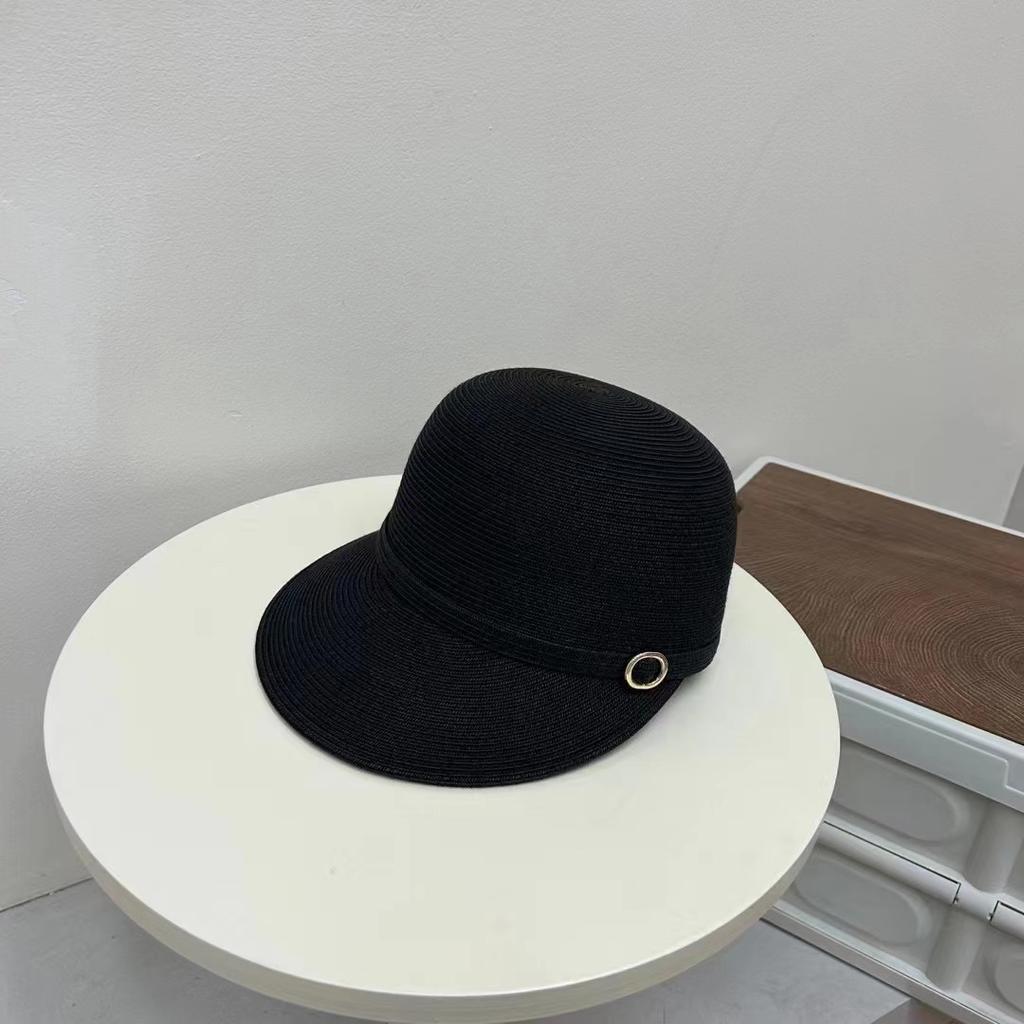 Straw hat women's summer sun protection shows their face, small straw baseball cap, UV protection sunshade, equestrian hat, face cover cap