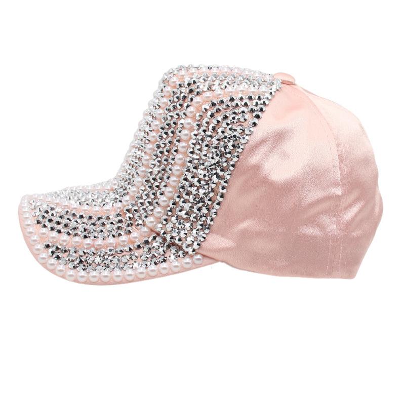 Hat Female Cap Casual Rhinestone Baseball Cap Flash Diamond Sun Hat Handmade Light Board Hat Tide