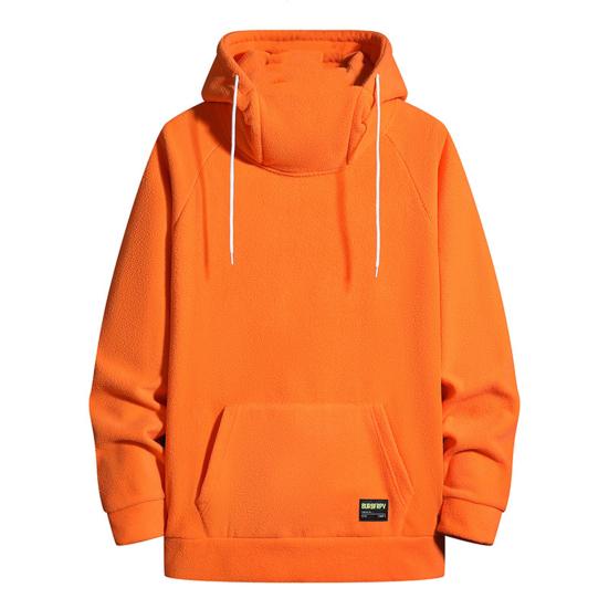 

Толстовка с капюшоном, тепловой пуловер, износостойкая осенняя толстовка больших размеров для повседневного ношения L темно-оранжевого