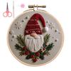 Christmas Embroidery Kit Winter Landscape Embroidery Starter Kit Santa Claus Embroidery Craft Set with Pattern Threads Needles for Beginners Adults