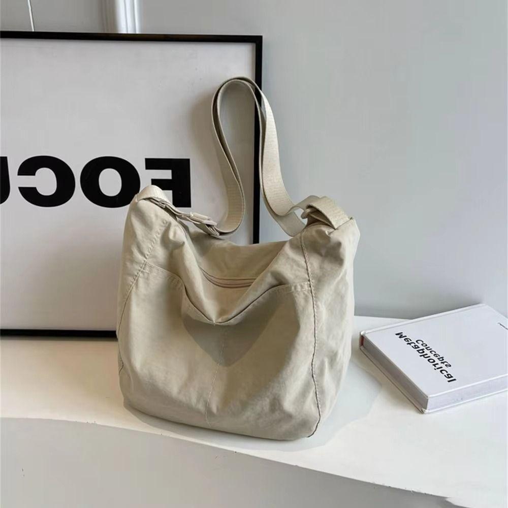 Portable Tote Bag Simple Design Nylon Bags Simple Solid Color Bags For Women