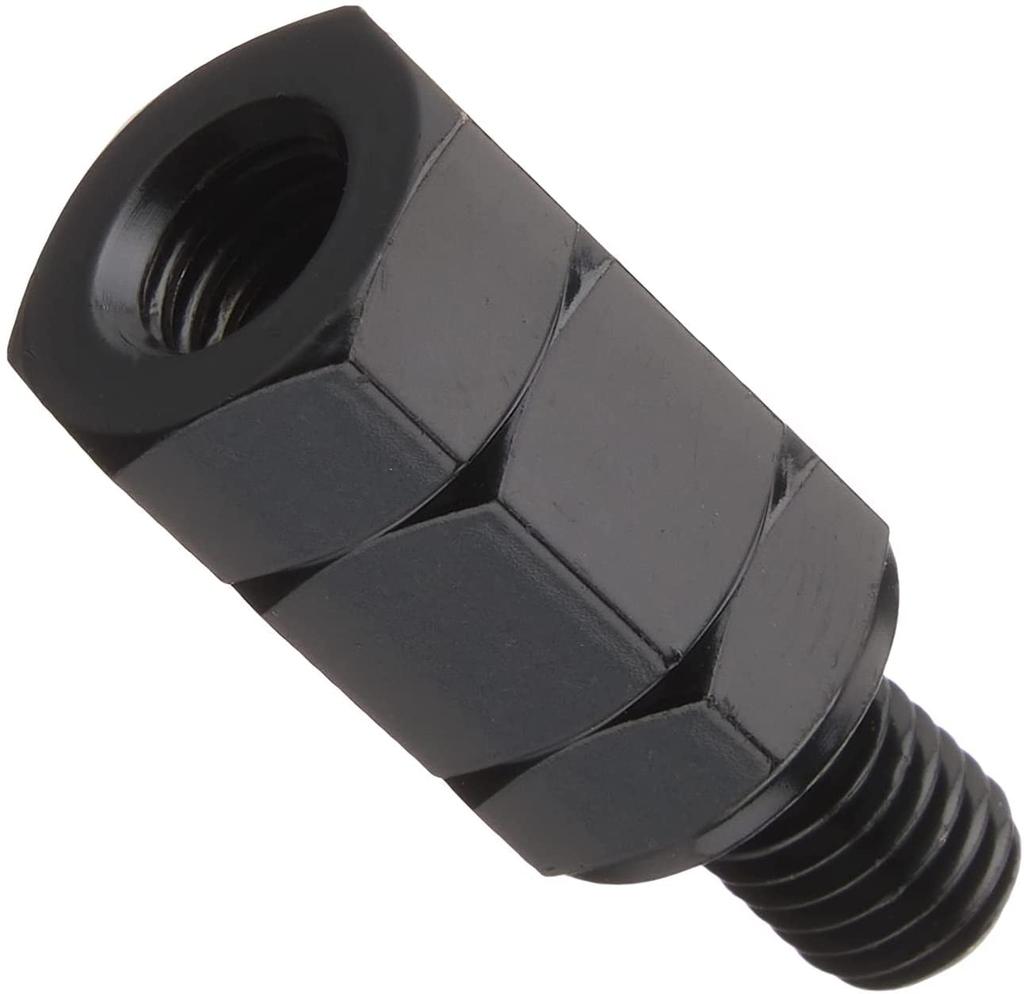 Kitaco 0900-505-01087 Mirror Adapter, Black, 0.6 Inches (14 Mm), Reverse Screw 0.3 Inches (8