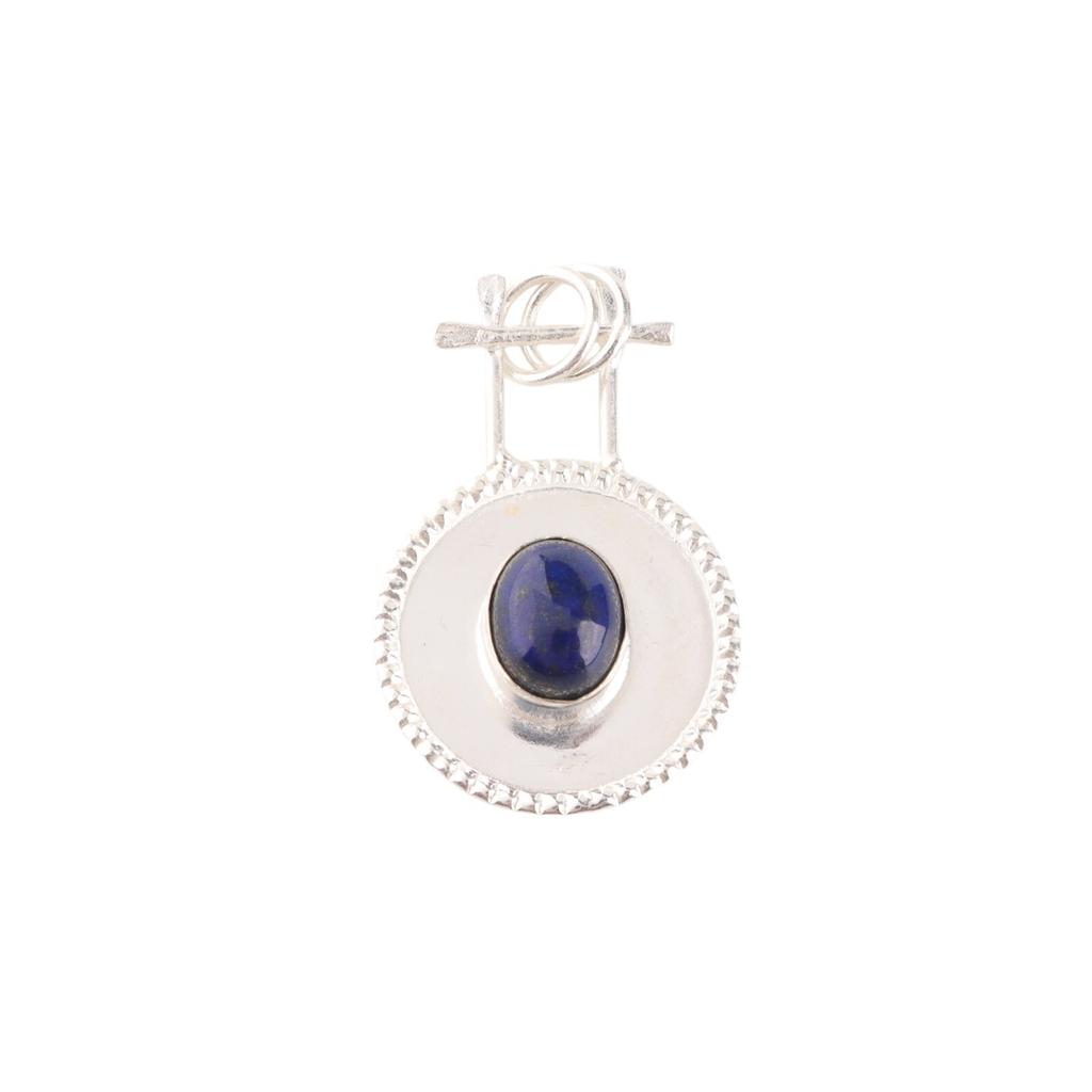 Pierre Gemme Lapis Lazuli Naturel Bijoux en Argent Sterling 925 Pendentif Fait Main 1.4" PP-57-23