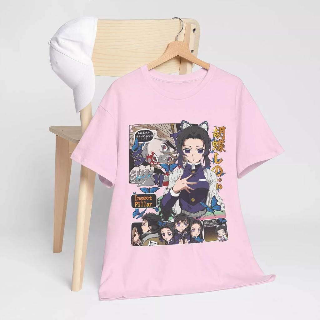 Shinobu Kocho Shirt Demon Killer Kimetsu No Yaiba Design Anime T-Shirt All Sizes Summer New Men's Women's Streetwear
