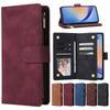 Doka Multi-Card Slots Case For Xiaomi 13T 12T Poco M6 Pro M5S X6 Redmi Note 13 12 12S 11 11S Zipper Wallet Leather Phone Cover