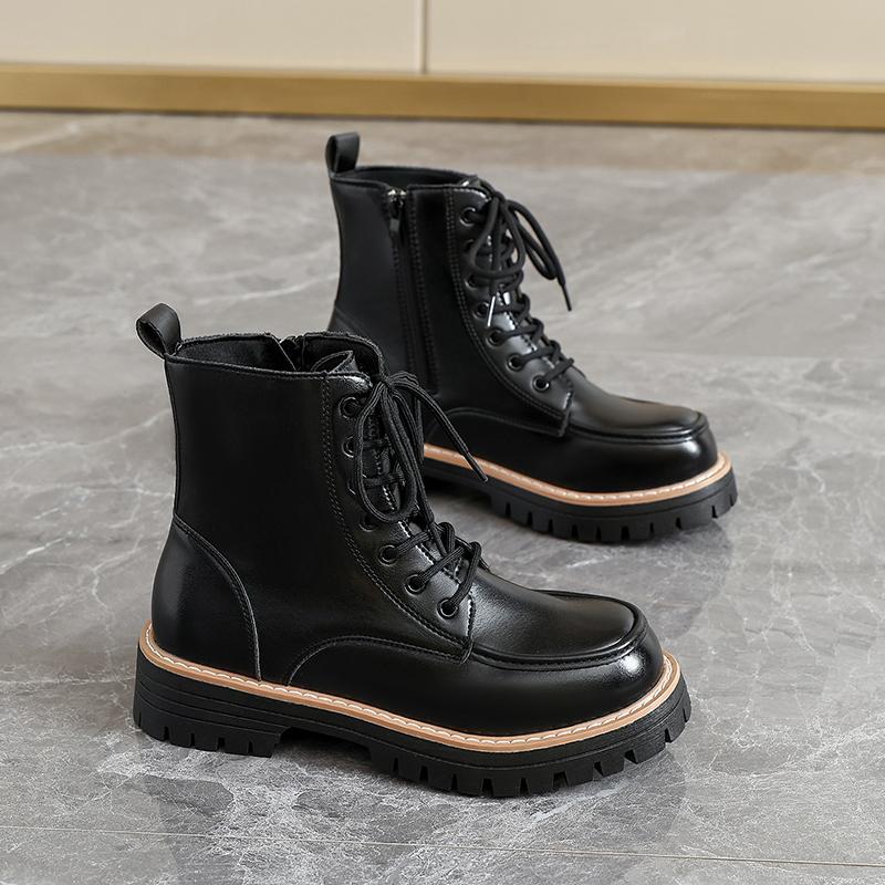 Women’s Winter Boots Casual Short Motorcycle Boots Street Style Black Warm Ankle Boots Plus Size