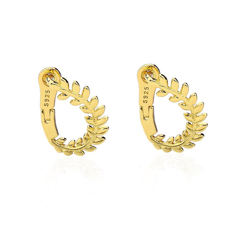 

Женский Дизайн Чувство Вращающиеся Ветви Листья Серьги-Пряжки Японский Темперамент Простая Индивидуальность Серьги Лист Оливы Copper