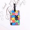 Trendy Soft Rubber Luggage Tag: Colorful Geometric Camouflage Polka Dot Pattern, Wear-Resistant & Waterproof Travel Essential.