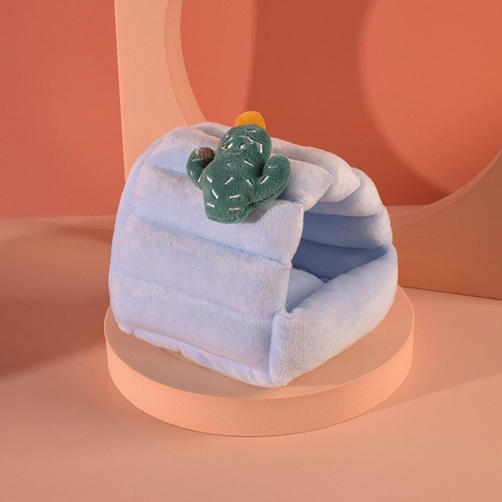 Warm Hamster Cotton Nest Thickened Cartoon Small Pet Sleeping House Strawberry Design Windproof Animal Rest Shelter