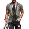 3D Printing T Shirt Fashionable nd Lnteresting Western Suit Pictures Men's T-Shirts Trend Digital Printing Casual Round Neck Short Sleeved