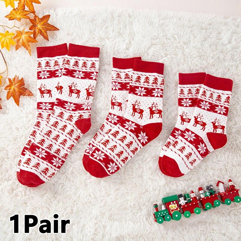Christmas Socks For Dad Mom Daughter Son Matching Clothes Outfits Christmas Adult Baby Kids Elk Cartoon Pattern Jacquard Socks