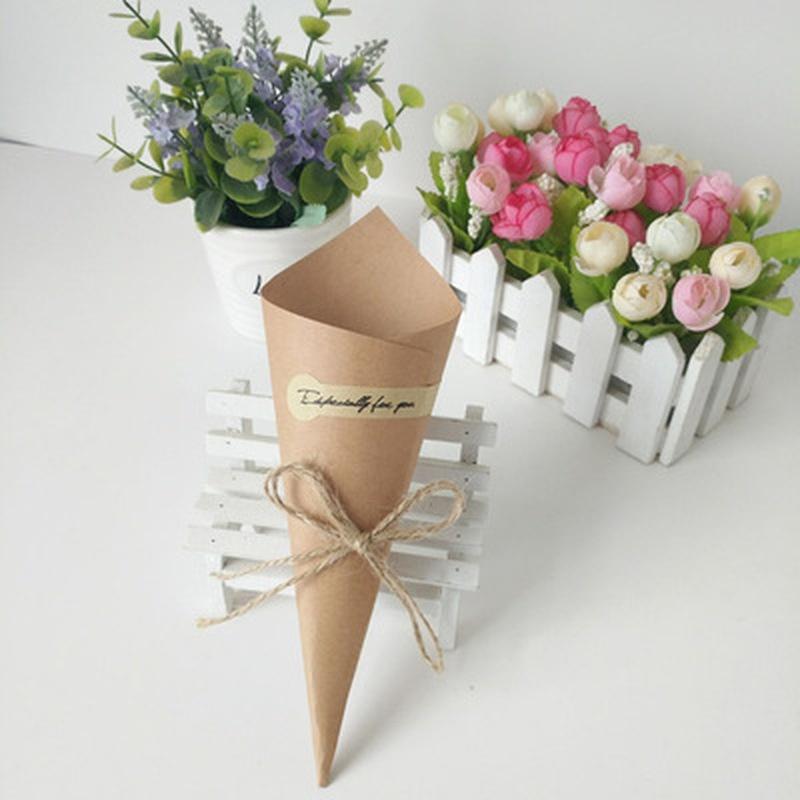 50Pcs/lot Kraft Paper Bouquet Wrapping Paper Flower Tube Creative Card Black Primary Color Greeting Card Diy Retro Dried Flower