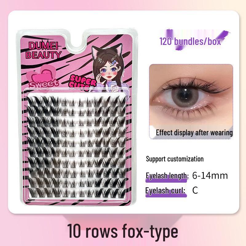 10-Row Autumn Leaf & Sunflower Faux Eyelashes - Flat, Glue-Free