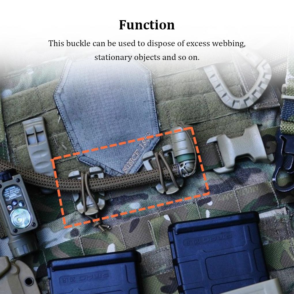 4Pcs Backpack Buckle Mini Tactical Clips Multifunctional Elastic Strings Carabiner Household Outdoor Camping Bag Tools