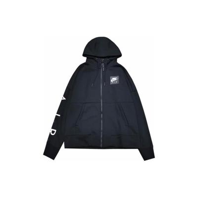 Fleece Bežná Športová Mikina na zips Pánske Vrchné oblečenie Čierna AT5256-010