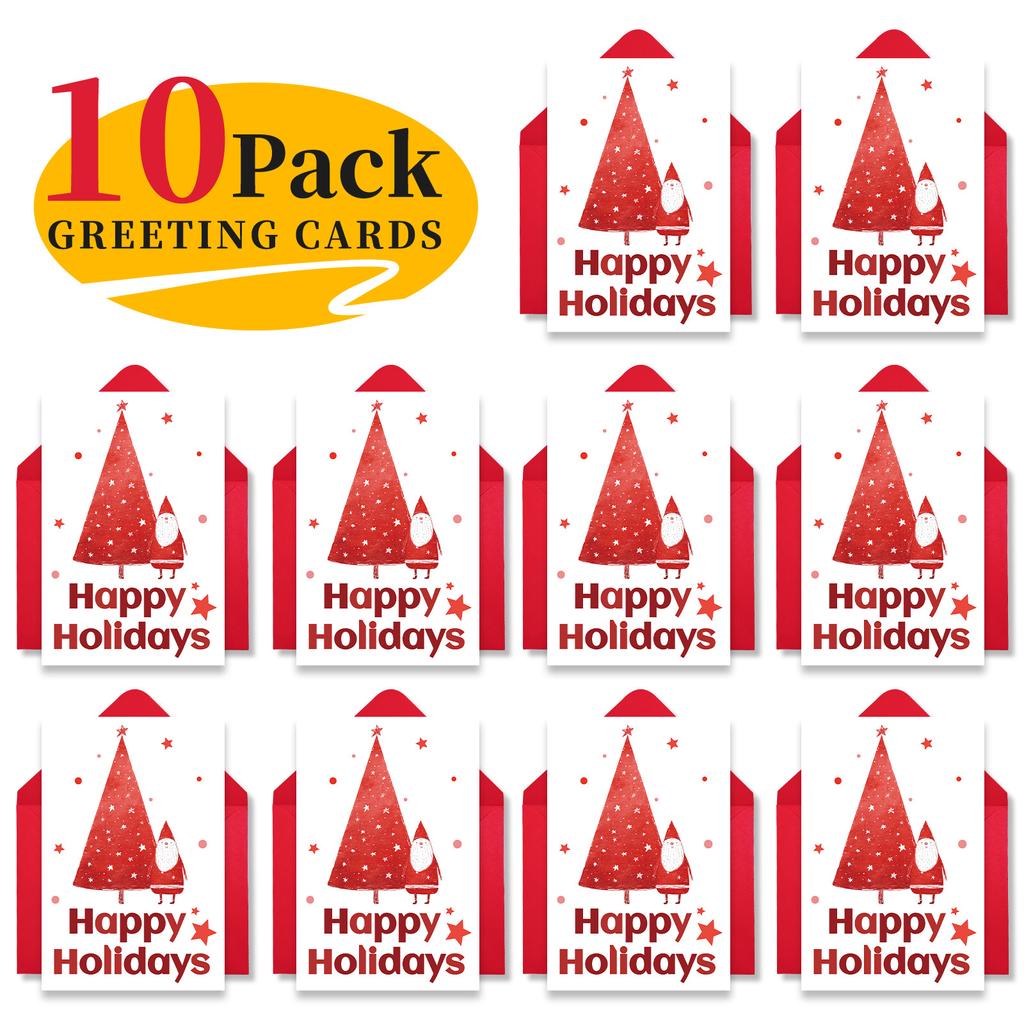 10 Cartoon Christmas Greeting Card Envelopes Set With A Variety Of Creative Christmas Greeting Cards