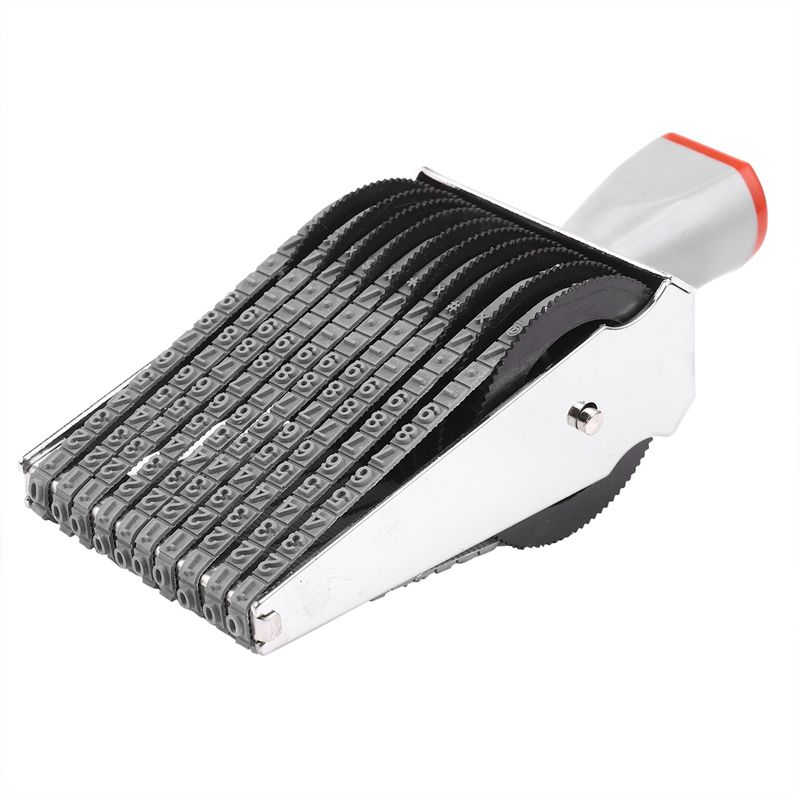 A60Z2X Multipurpose 10 Digit Alphabet Rolling Rubber Stamp English Letter Number Emboss DIY Scrapbooking Roller Stationerymay серый