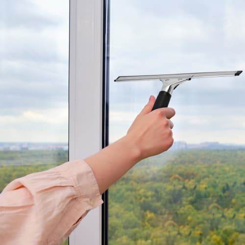 Stainless Steel Window Squeegee, 35cm, for Shower Windows, Window Cleaning, Condensation Removal, Professional Tool, Easy To Clean, Glass Rubber Strip
