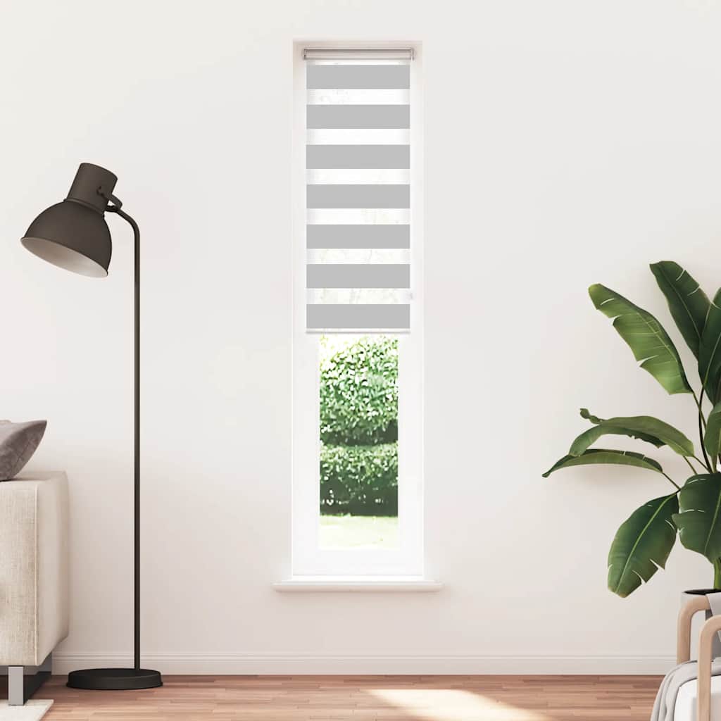 Zebra Roller Blind, Light Grey, Fabric Width 45.9 Cm, Polyester