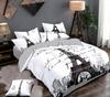Paris Eiffel Tower Print Bedding Set Gift, Romantic City Style Duvet Cover and Pillowcases, Suitable for Single/double/king/king Beds.
