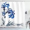 Antlers Shower Curtain Moose In Winter Forest Wildlife Reindeer Christmas Theme Watercolor Painting Style, Cloth Fabric Bathroom