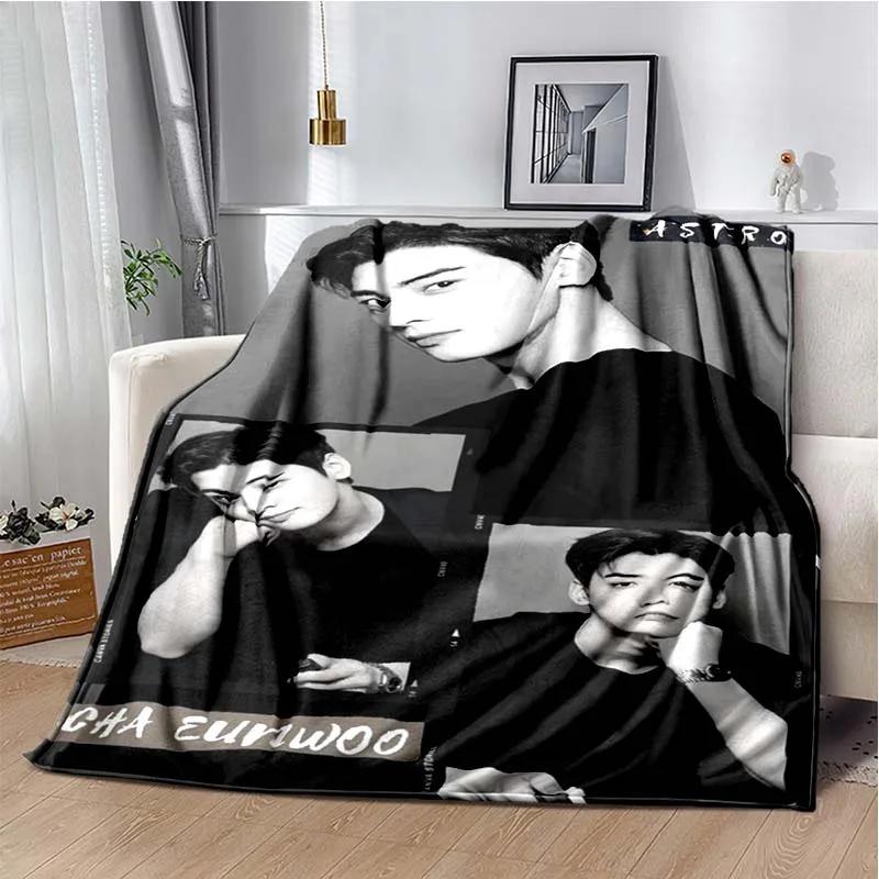 Populární korejský herec Cha EunWoo deka Star Art Flanel Měkká teplá deka pro ložnici Pikniková deka Dárek pro fanoušky