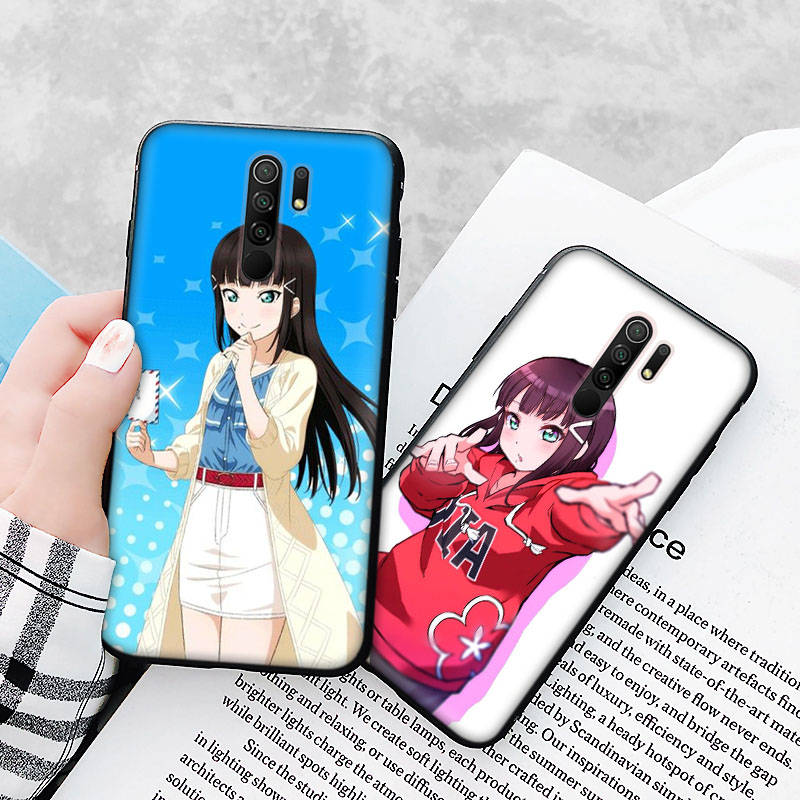 Black Case for Xiaomi Redmi 13C Note 9 iPhone XR 7 8 14 15 11 12 13 X XS Pro Max Samsung A25 S23 S24 FE Ultra Plus Dia Kurosawa